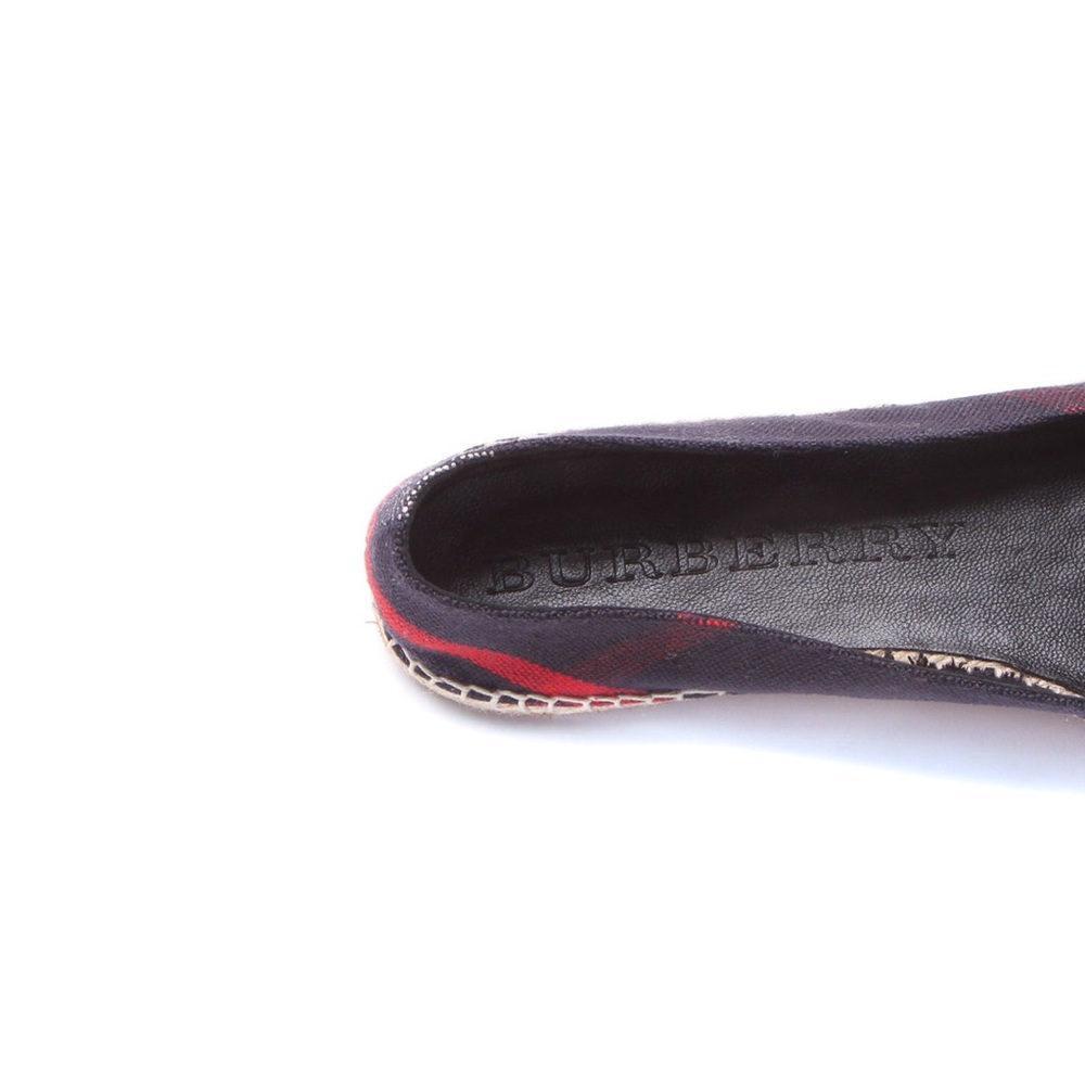 Like NEW Burberry Navy Blue Nova Check Canvas Espadrilles - Picture 11 of 13